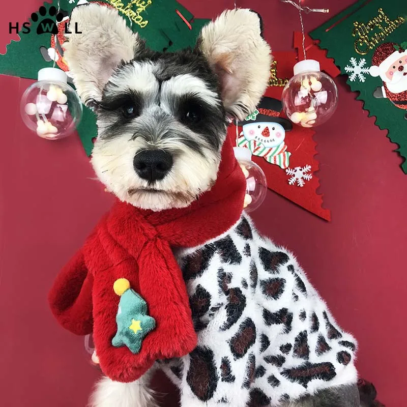 

HSWLL Pet dog clothes winter leopard sweater Teddy Schnauzer small dog French Bulldog