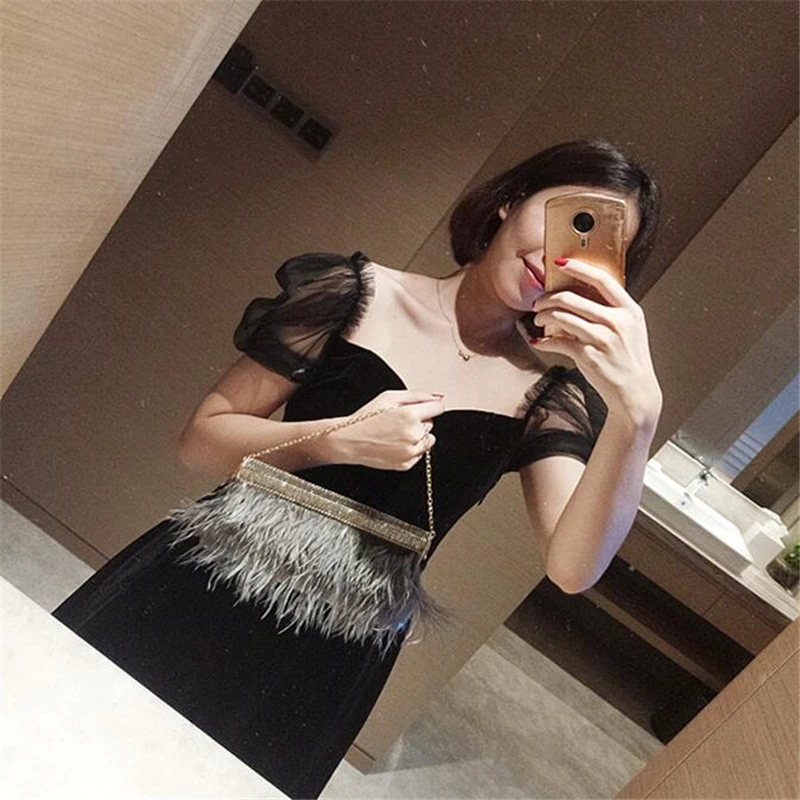 Luxury Real Ostrich Feathers Handbag Evening Bags Women's Pouch Purse Famous Brand dinner party Diamond Clutch bag For Ladies Luxury Real Ostrich Feathers Handbag Evening Bags Women's Pouch Purse Famous Brand dinner party Diamond Clutch bag For Ladies