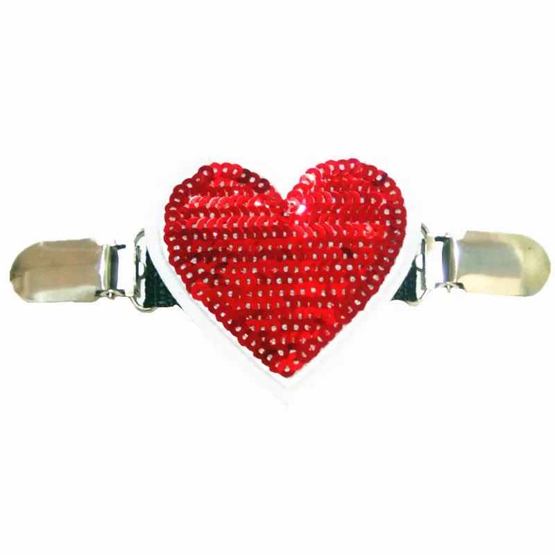 Big Sequin Heart Sweater Cardigan Clip Brooch Red Love Clothes Dress Cinch Embroidery Shawl Collar Pin Winter Gloves Clips | Украшения и