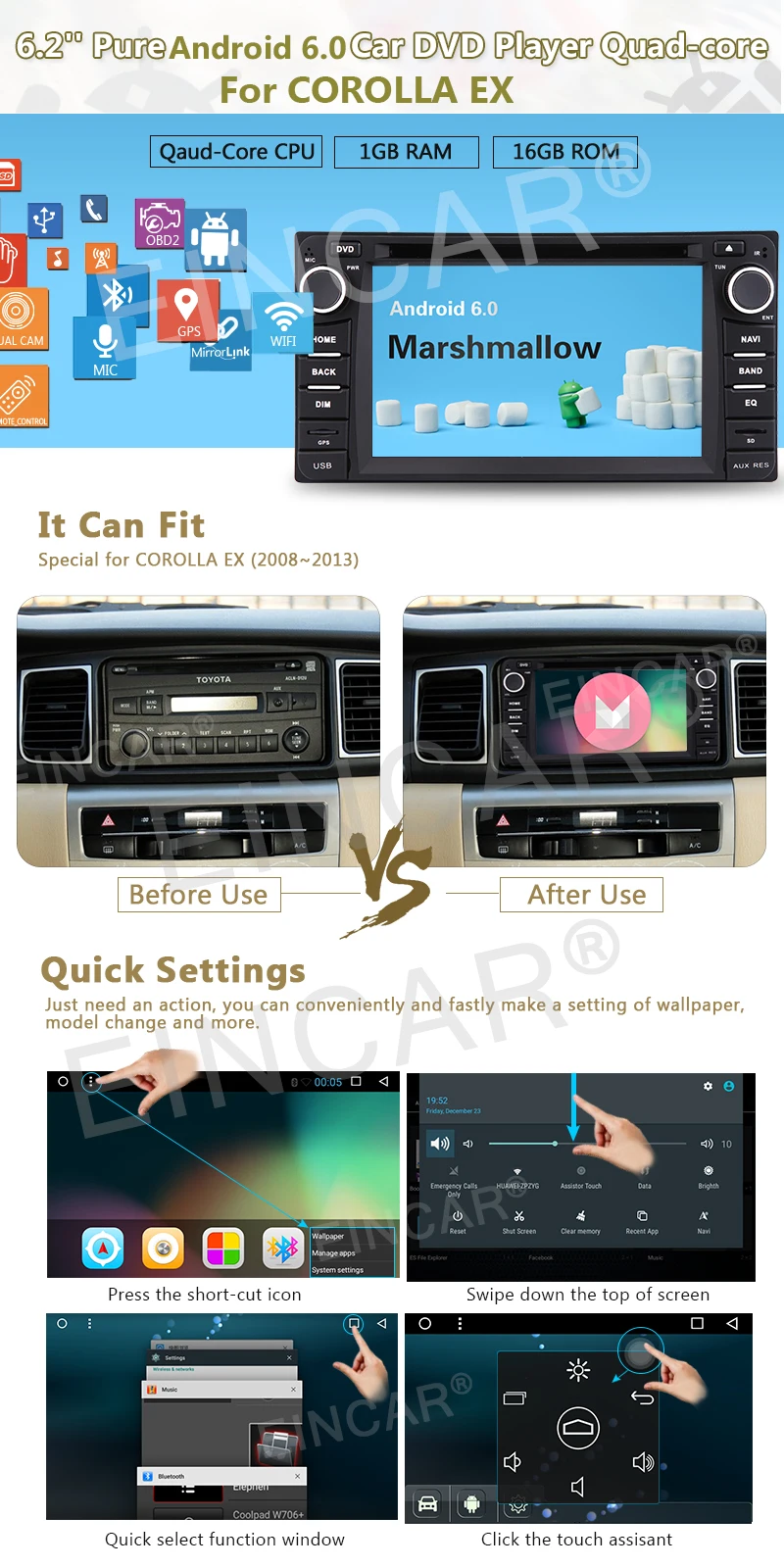 Top Car GPS Radio Stereo Android6.0 GPS Navigator Car DVD Player For TOYOTA Corolla EX 2008-2013 Headunit Wifi support 4G/3G OBD SWC 3 Top Car GPS Radio Stereo Android6.0 GPS Navigator Car DVD Player For TOYOTA Corolla EX 2008-2013 Headunit Wifi support 4G/3G OBD SWC 3