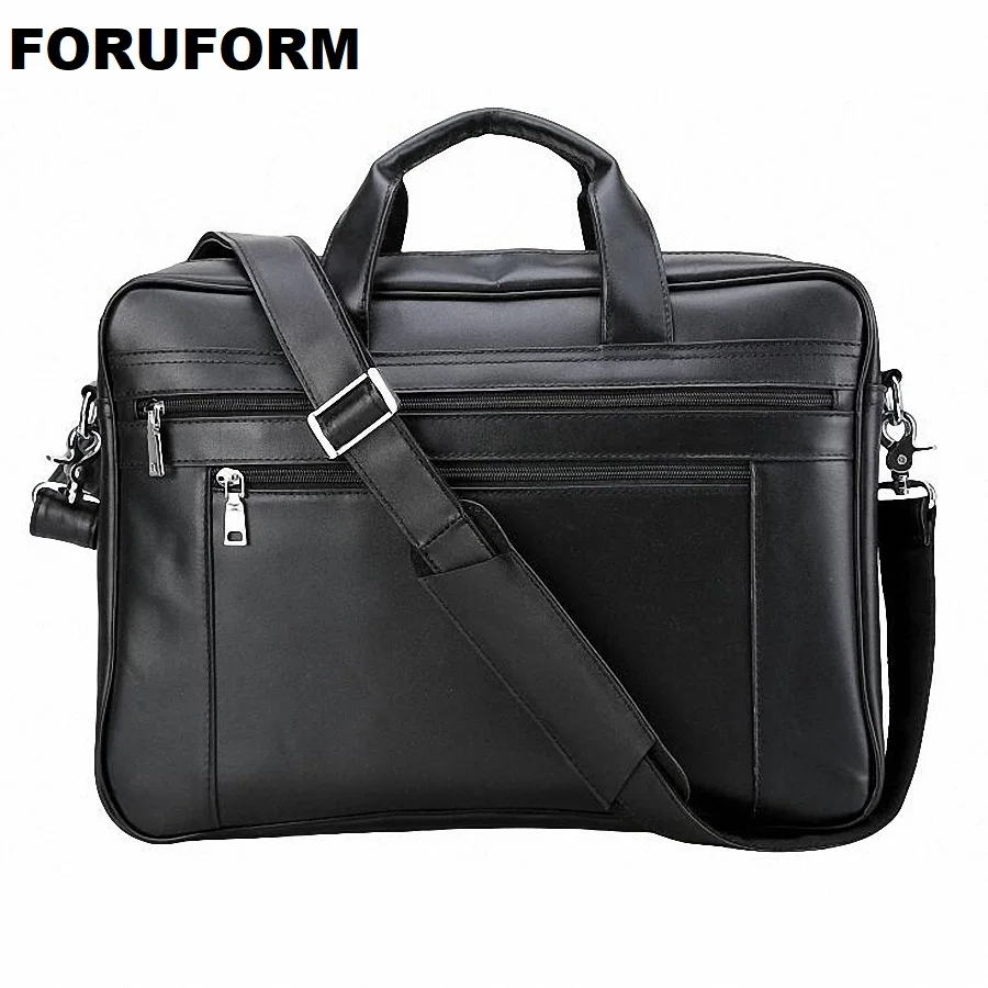 Men Leather Briefcase 17 Inch Laptop Bag Male Genuine Leather Bag Men
