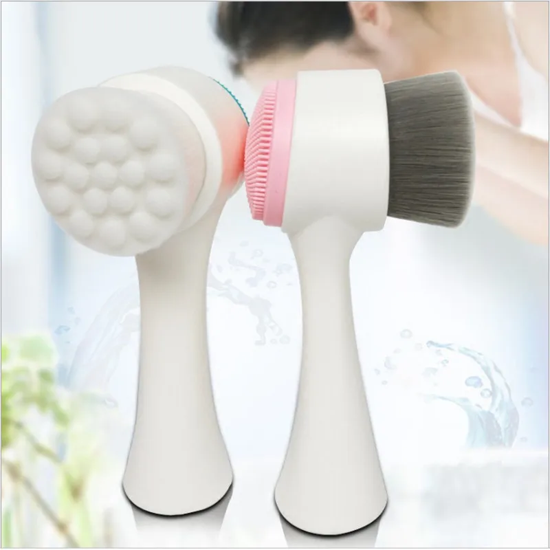 100PCS 3D Double Side Multifunctional Face Brush Skin Cleaner Face