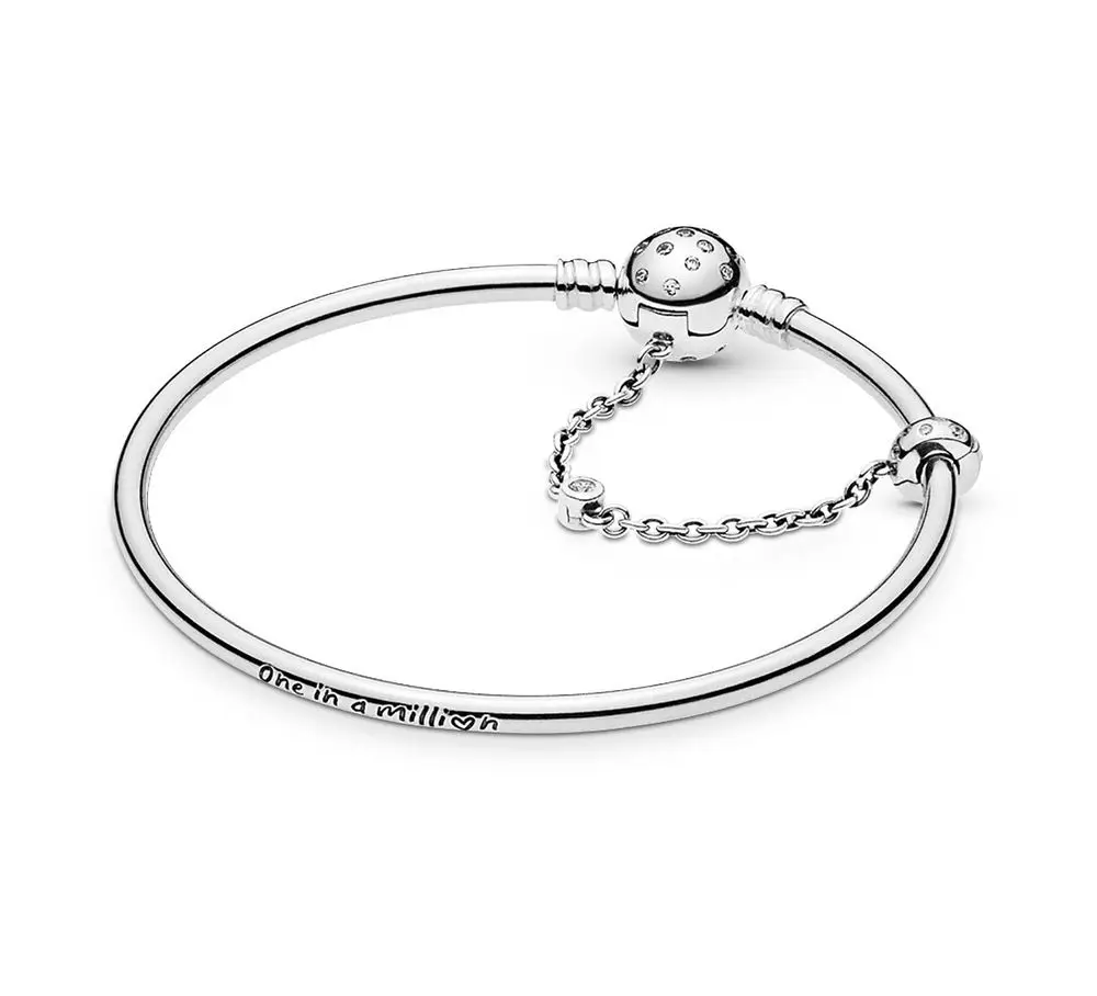 

Limited Edition True Uniqueness Charm Bangle Bracelet 100% Real 925 Sterling Silver Bangles Bracelet Fit Charms Diy Jewelry