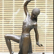 1" красивый Бронзовый& Мраморный АРТ статуя Колени dance queen hoofer красоты статуя