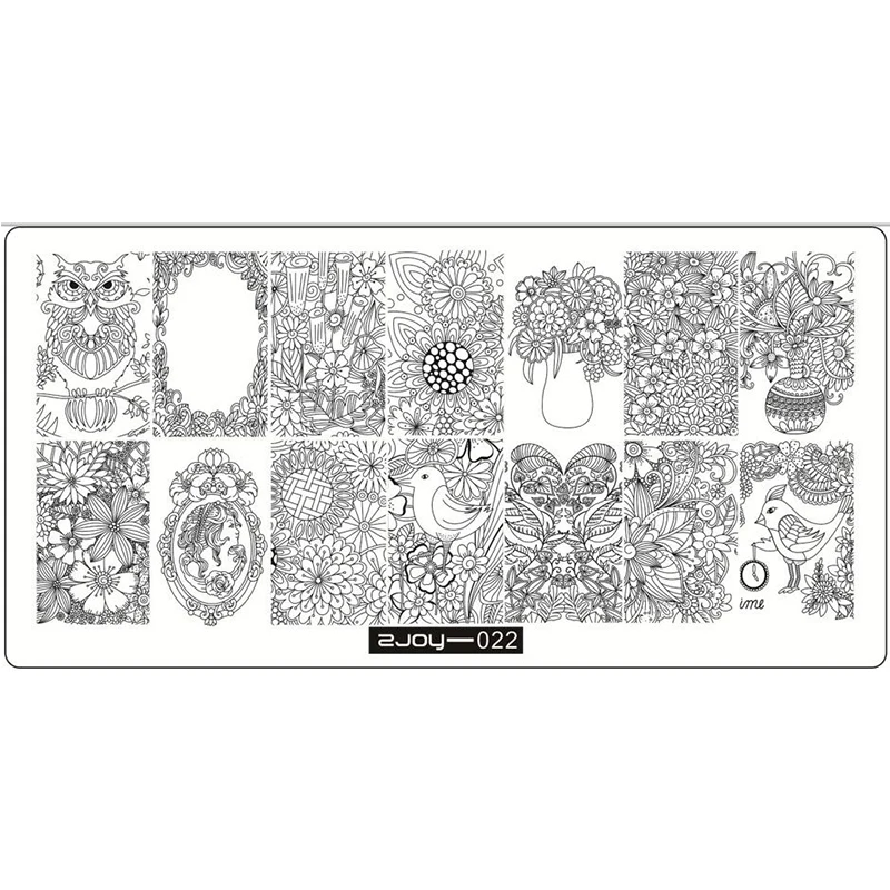 

1pc Nail Printing Plates Owl&Vase Flower Pattern Image Stamping Printing Nail Art Templates DIY Manicure Stencils Template Print