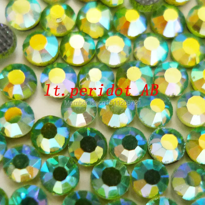 

AAAA LT.Peridot AB DMC-Hotfix Rhinestones iron on Crystal FlatBack with glue SS10 SS16 SS20 Round Glass Stone shoes decorations