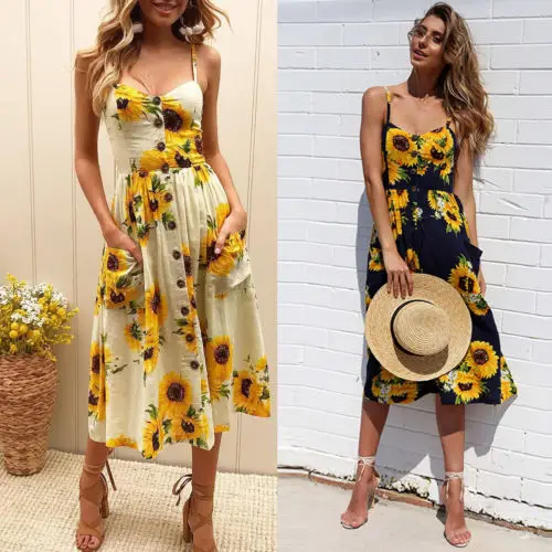 vestido girassol longo