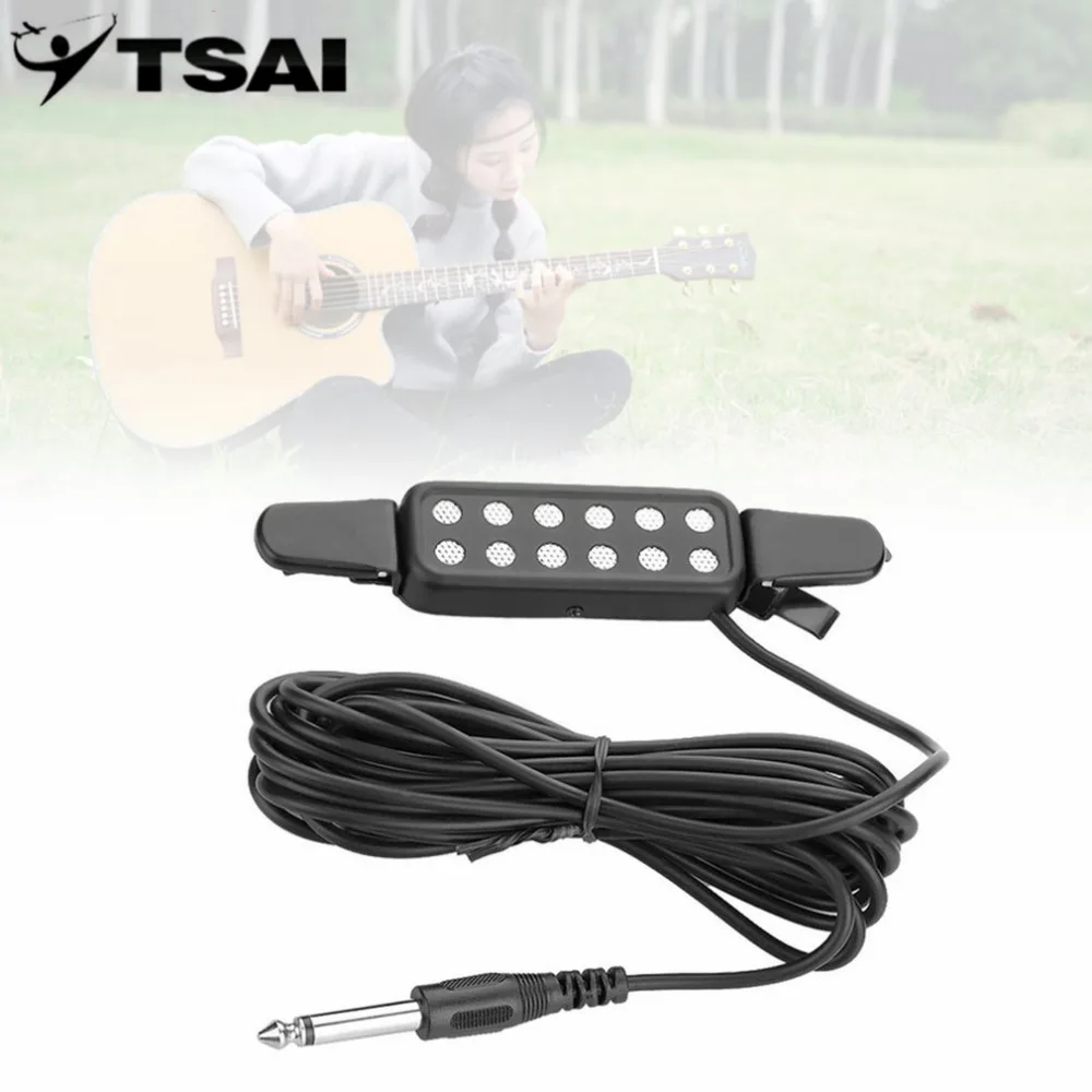

Sound Pickup 12 Hole Clip On Microphone Wire Amplifier Speaker For Acoustic Electric Guitar Transducer for Guitarra player