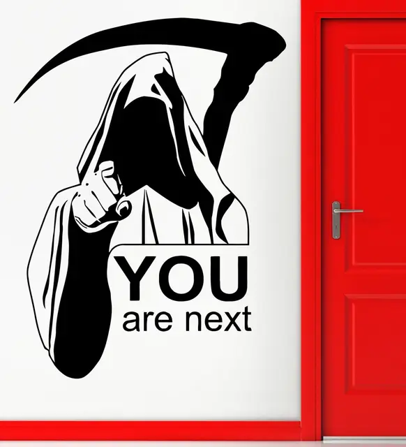 new wall stickers vinyl decal death quote you are next funny scary