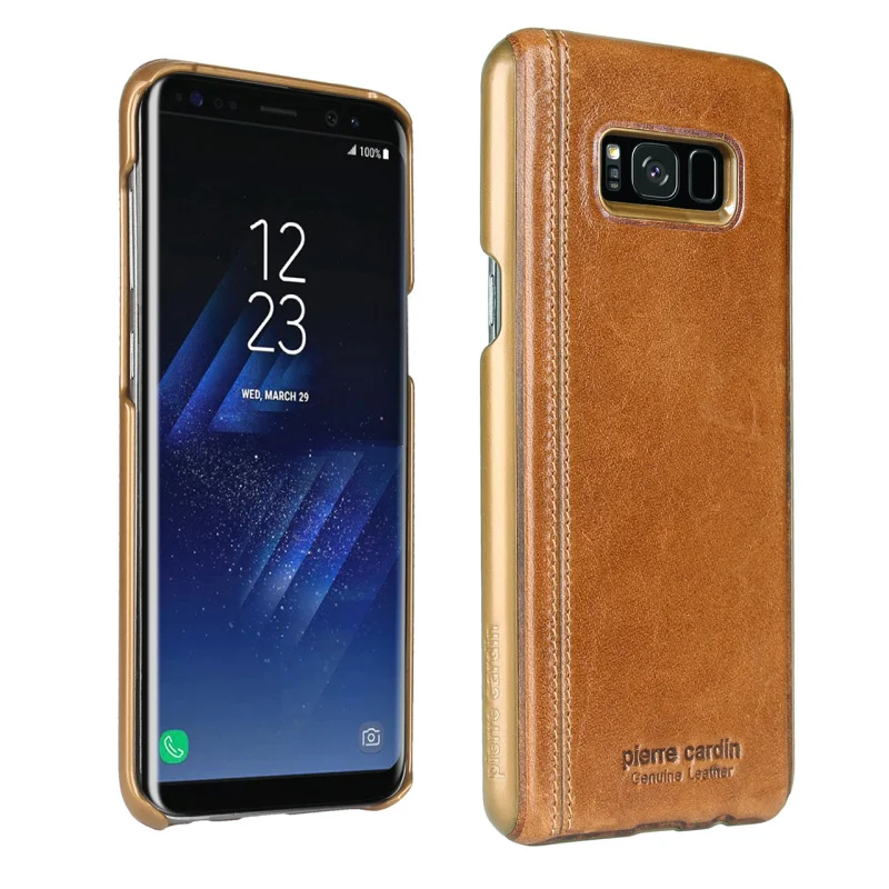 bilder für Luxus pierre cardin für samsung galaxy s8 plus case abdeckung vintage echtem leder case für samsung galaxy s8 kanten phone fällen bilder für Luxus pierre cardin für samsung galaxy s8 plus case abdeckung vintage echtem leder case für samsung galaxy s8 kanten phone fällen