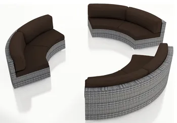 

sofa Furniture 3 Piece Round Wicker Patio Sectional Sofa Set