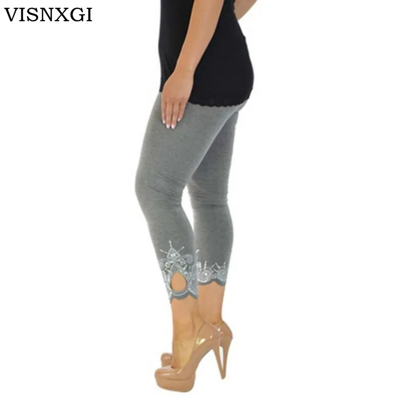 

VISNXGI Printing Leggings Women Sexy Hip Push Up Legging Women Fashion Hollow Legging Autumn Summer Stretch Waist Elastic Pants