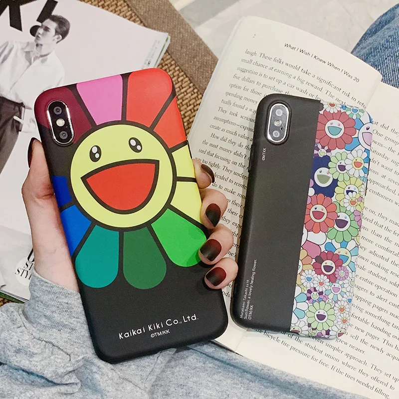 

Cute Seven Color Flower For iPhoneXs XR Max Mobile Phone Shell For iPhone6s 7 8 Plus Blue Patchwork Mobile Phone Protective Case
