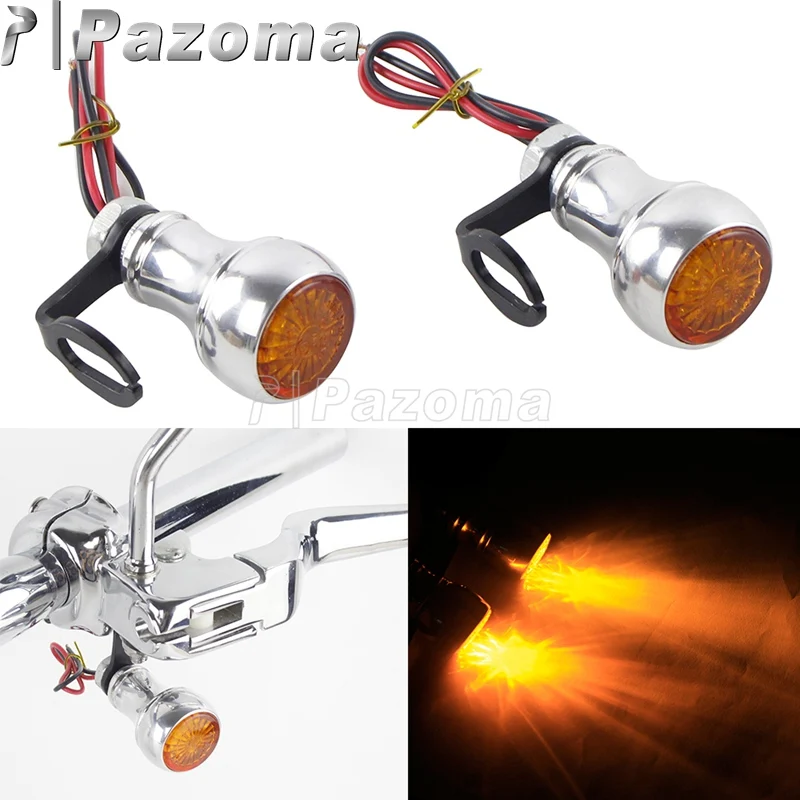 

2x LED Motorcycle Handlebar End Turn Signal Light Universal Handle Bar Blinker For Harley Honda Yamaha Suzuki Kawasaki Ducati