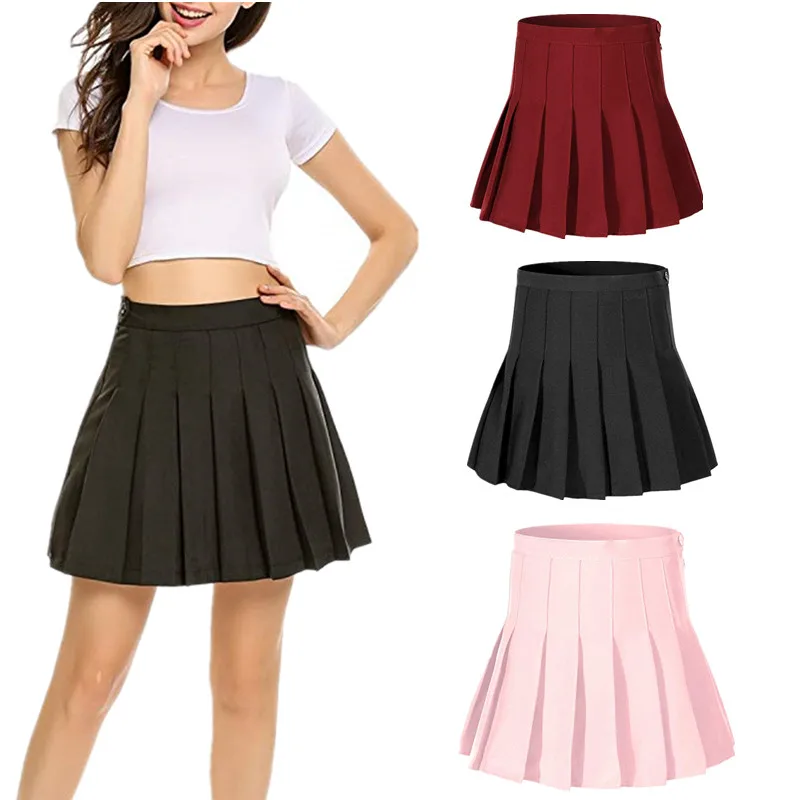 Женская модная летняя плиссированная юбка с высокой талией, юбка для костюмированной вечеринки kawaii, женские мини-юбки, короткие женские юбки размера плюс s
