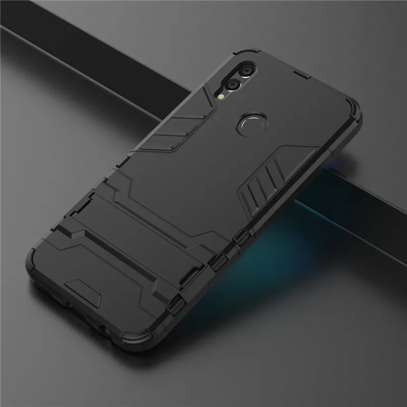 2 in 1 Hard PC+Soft Silicone TPU Rugged Rubber Kickstand Armor Phone Case For HUAWEI HONOR 10 Lite / P Smart 2019 Stand Cover |