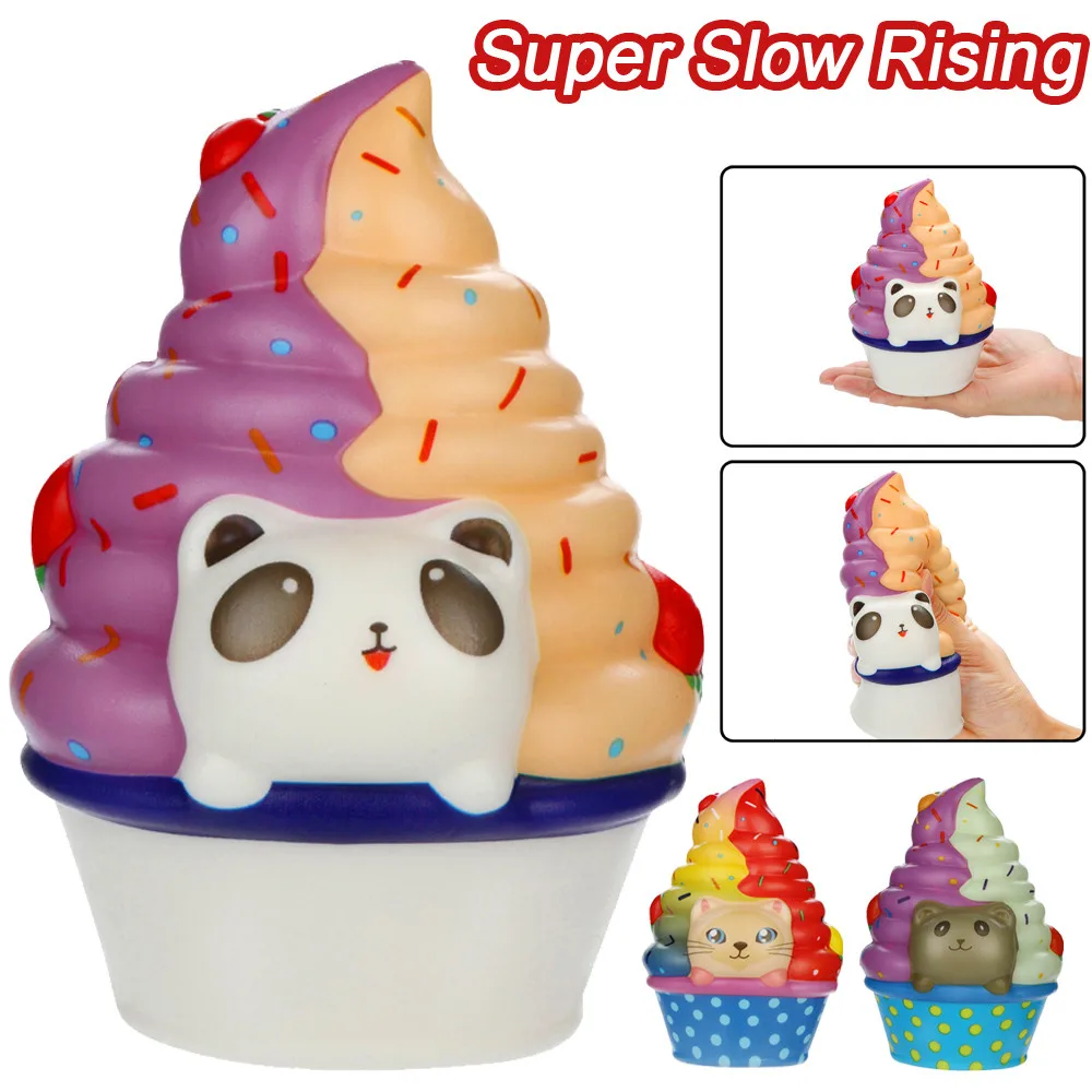 Squishies Kawaii Panda мороженое медленное увеличение крем Ароматические снятие стресса игрушки