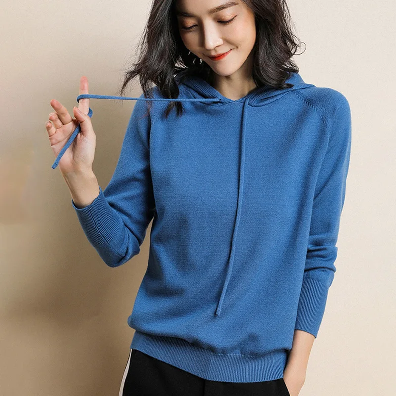 

Autumn Solid Colors Sweatshirt Long Sleeve Hoodies Pullovers Knitting Jacket