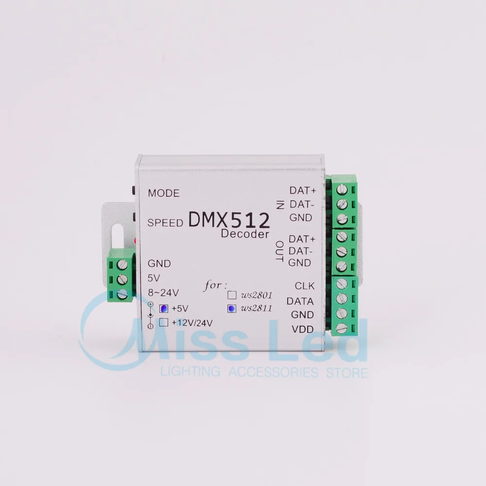 

Wholesale DMX Controller DMX512 for WS2811 2812B DC 5V Pixel LED Strip Light SPI Converter 512 Output Max 170 Pixels