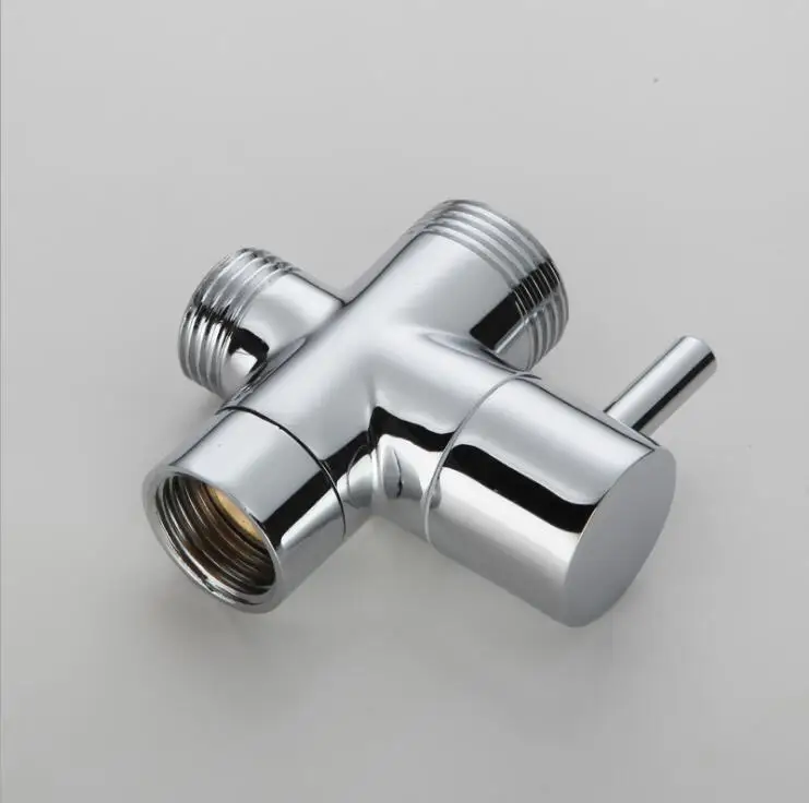 Chrome Brass Bathroom Toilet Bidet 3/4'' 1/2'' T-adapter Shower Diverter Valve 3 Way Shower Faucet Tee Connector Shattaf Valve