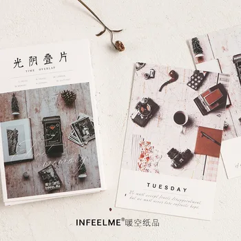 

30 Pcs/Set Creative Time Overlap Postcard /Greeting Card/Message Card/Birthday Letter Envelope Gift Card