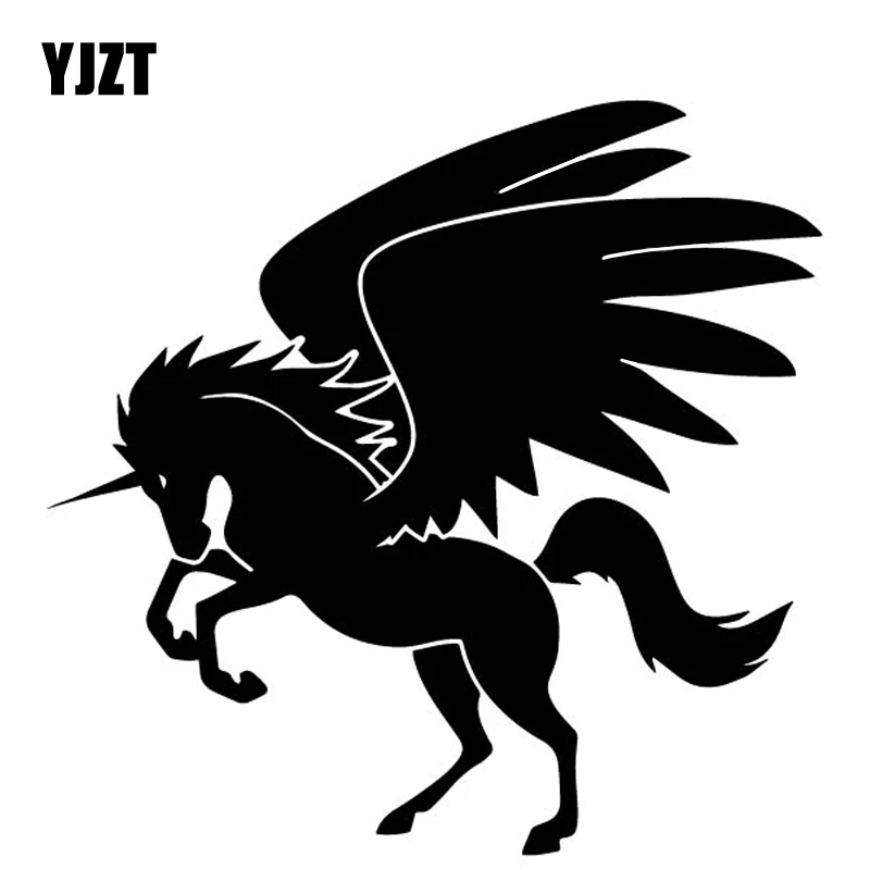 YJZT 17 7 см * 5 Виниловая наклейка в виде единорога с крыльями для украшения