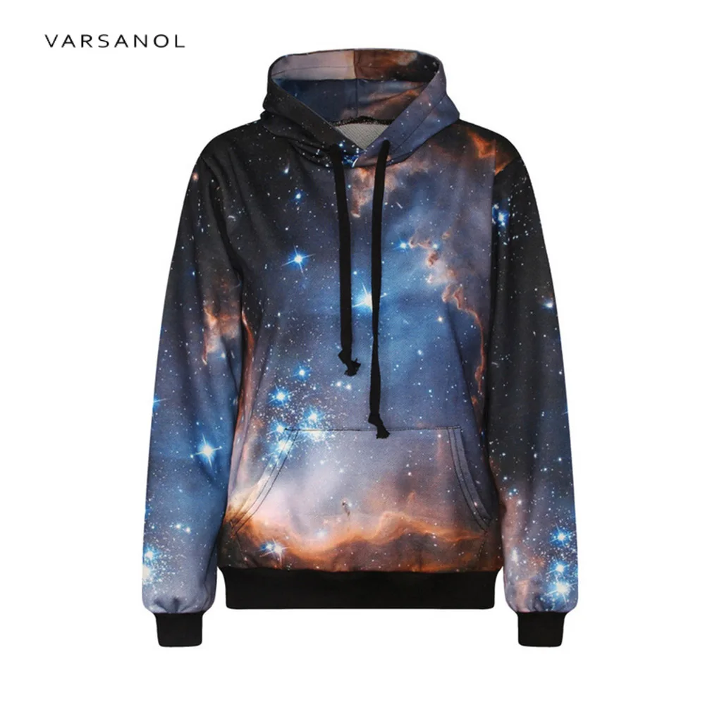 Varsanol 3d Print Galaxy Space Sweatshirts Hooded Men/Women Hoodies With Hat Star Autumn Winter Loose Thin Nebula Hoody Tops Hot