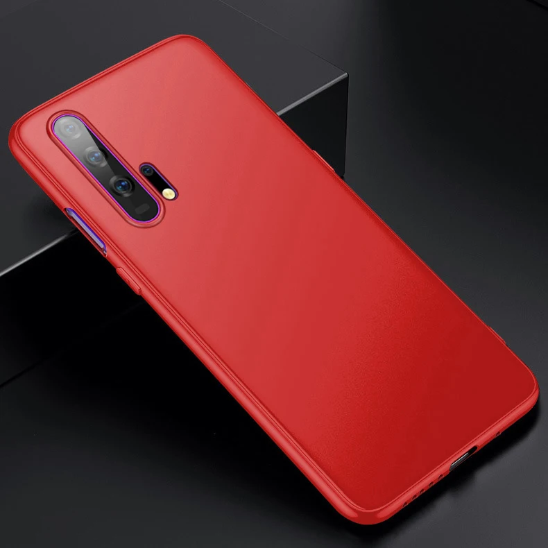 Silicone Ultra Thin Case For Huawei Honor 20 Pro 10i Honor 10 Lite 9 Honor 8X 8C 8S 8A PRO Full Cover Matte Shockproof Slim Case - Цвет: Красный