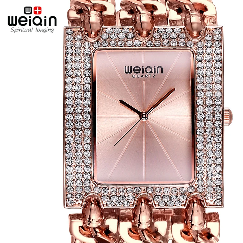 

WEIQIN Luxury Crystal Diamond Gold Bracelet Watches Women Ladies Fashion Bangle Dress Watch Woman Clock Hour Relogio Feminino