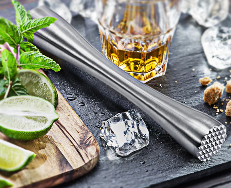 New Stainless Steel Cocktail Muddler Bar Mixer Professional Drink Muddler DIY Cocktail Fruit Mint Muddler Ice Bar Accessories (12)