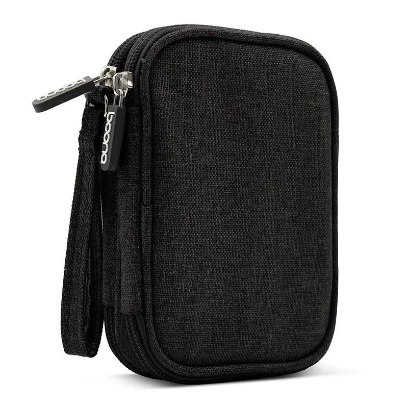 Boona полиэфирная холщовая ткань Оксфорд двухслойная сумка для хранения жесткого диска сумка на молнии с замком чехол для рук сумка-Органайзер - Цвет: Black
