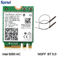 Двухдиапазонный беспроводной-AC 9260 для Intel 9260NGW NGFF 802.11ac MU-MIMO 1730 Мбит/с 1,73 Гбит/с WiFi+ Bluetooth 5,0 Карта подходит для Windows 10