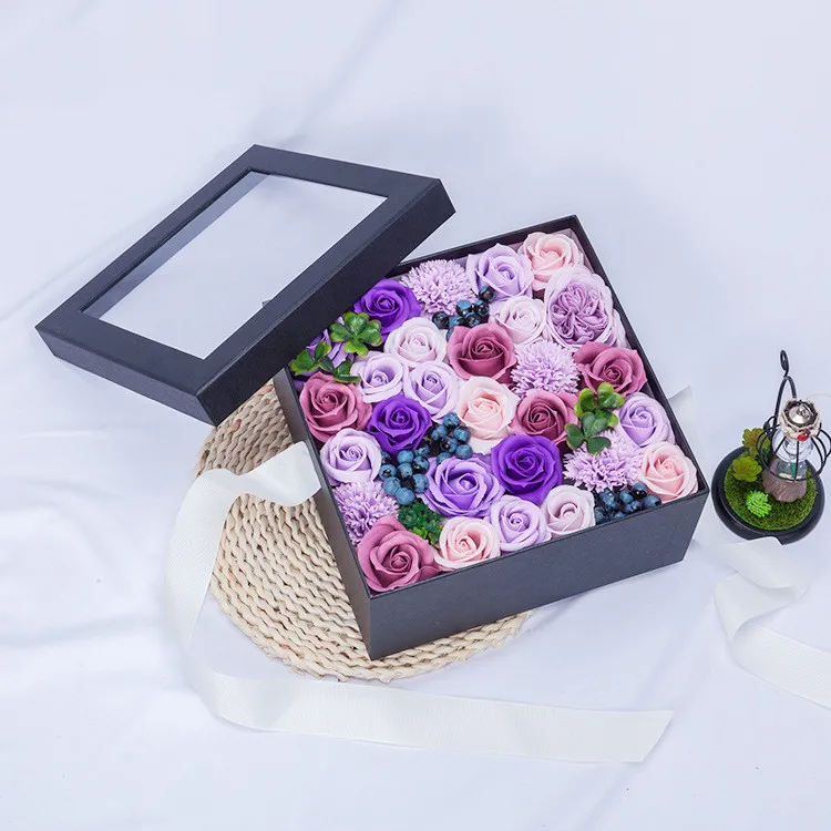 1 шт. красивая роза искусственный цветок подарочная коробка Творческий цветок розы свадьба день рождения поставки День Святого Валентина