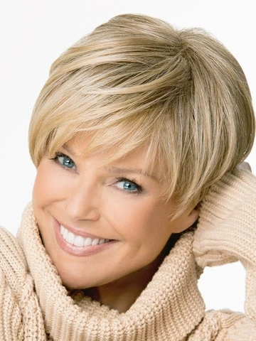 Natural Blonde Beautiful Pixie Cut Style Synthetic Wigs Free