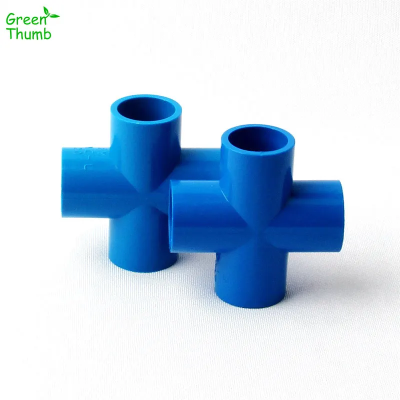 

30pcs 20mm PVC Blue Connector Water Tube 4 Way Fittings Pipe Tool Adapter Water Supply for Garden Watering Cleaning Irrigation