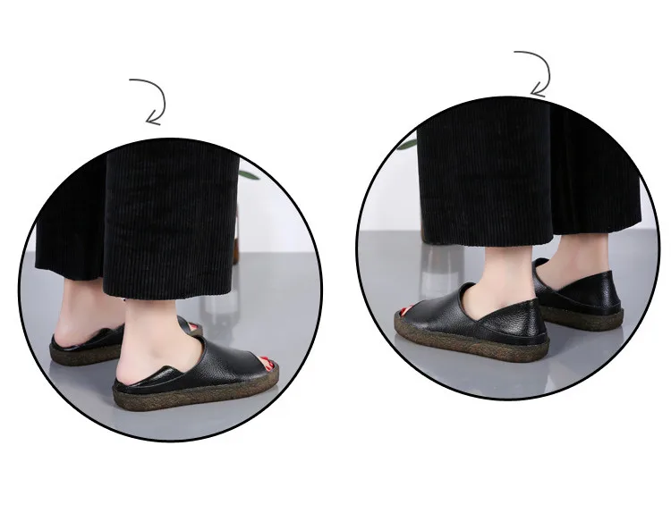 QJ Y035-Fashion 2019 Fisherman Shoes Women Cut Outs Genuine Leather Woman Summer Sandals-11