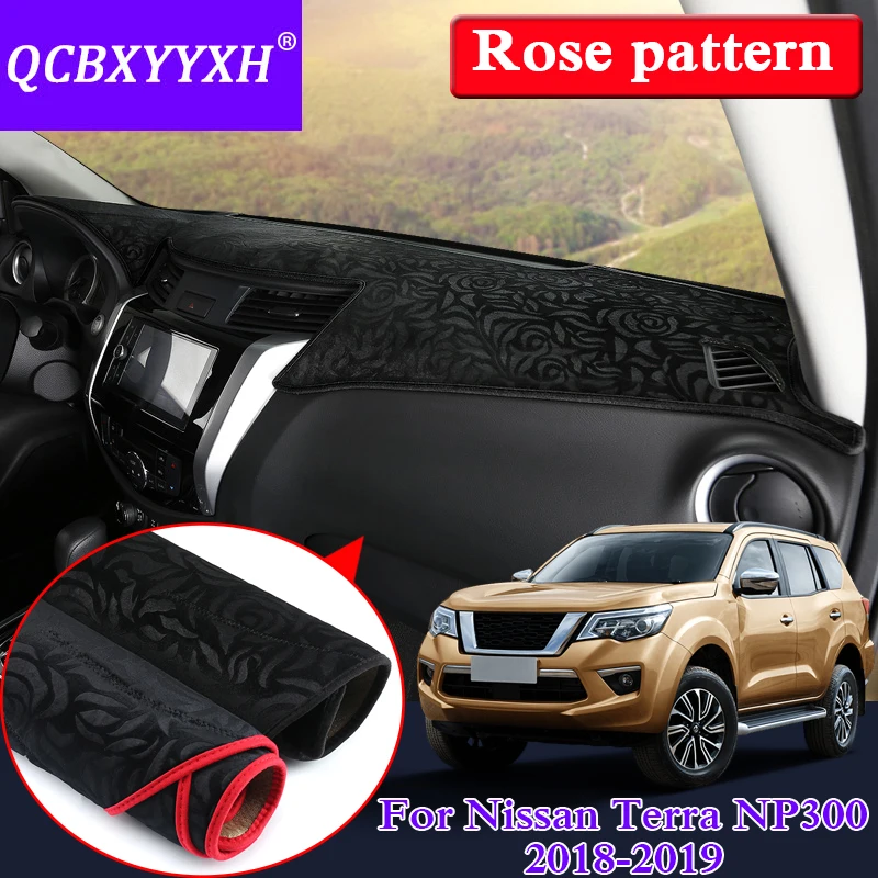 

Car Styling For Nissan Terra Navara NP300 2018-2019 Rose Pattern Dashboard Mat Protective Interior Photophobism Anti-Slip Cover