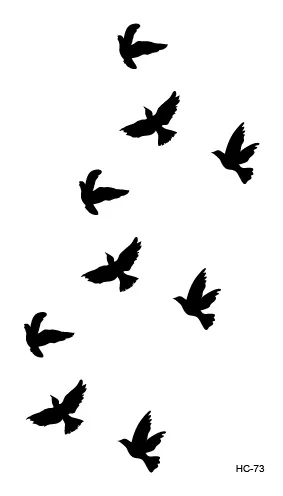 10 шт. 1 компл. бабочка птица черный слова Временные татуировки Стикеры для Для женщин Для мужчин модные Применение Водонепроницаемый Flash Tatoo