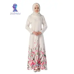 043 Новый Абаи Дизайн элегантный мусульманское длинное платье цветочным узором Исламская платье кафтан Абаи S для Для женщин