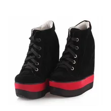 2017 Sexy Plataforma de salto Alto Grosso Fundo Sapatas Das Senhoras Sapatas Das Mulheres Mulher Altura Crescente Casual Zapatos Mujer Tenis Feminino