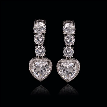 

Free Shipping Christmas Gift 2015 New Fashion Women Wedding Earrings Water Drop Zircon Dangles Earrings Party Gift GLE4412