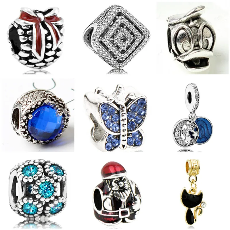 

Vintage Punk Style Crown Bear Hamsa Hand Owl Pendant Beads Fit Pandora Charm Bangles Necklaces for Women DIY Jewelry Accessories