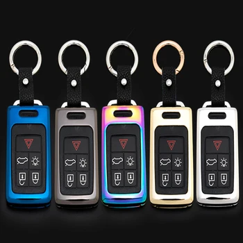 

Car-Styling Accessories For Volvo XC60 S60l V40 V60 S60 Zinc Alloy+Leather Key Case for Car Covers Romote Key Shell Bag Holder