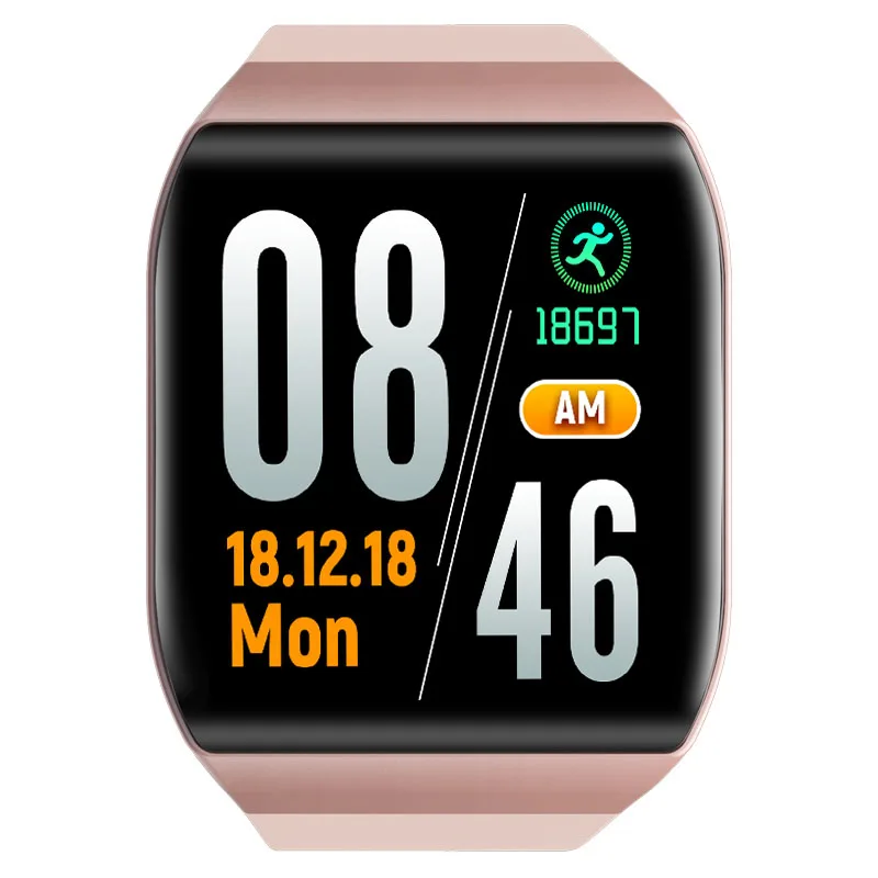 Vwar KT5 полноэкранные сенсорные умные часы пульсометр кровяное давление кислородный монитор Спортивные Bluetooth умные часы для iPhone Android - Цвет: Розовый