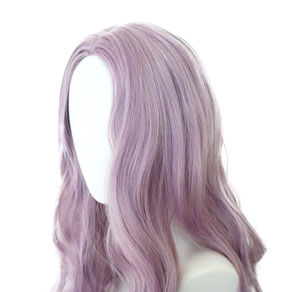 BMTT женские сексуальные фиолетовые вечерние парики, длинные вьющиеся волнистые синтетические волокна, модный парик для косплея, парики для женщин, кудрявые волосы