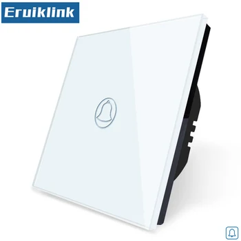 

Free Shipping Touch Doorbell Switch,White Crystal Glass Panel, AC110~240V EU/UK door bell Switch with LED indicator