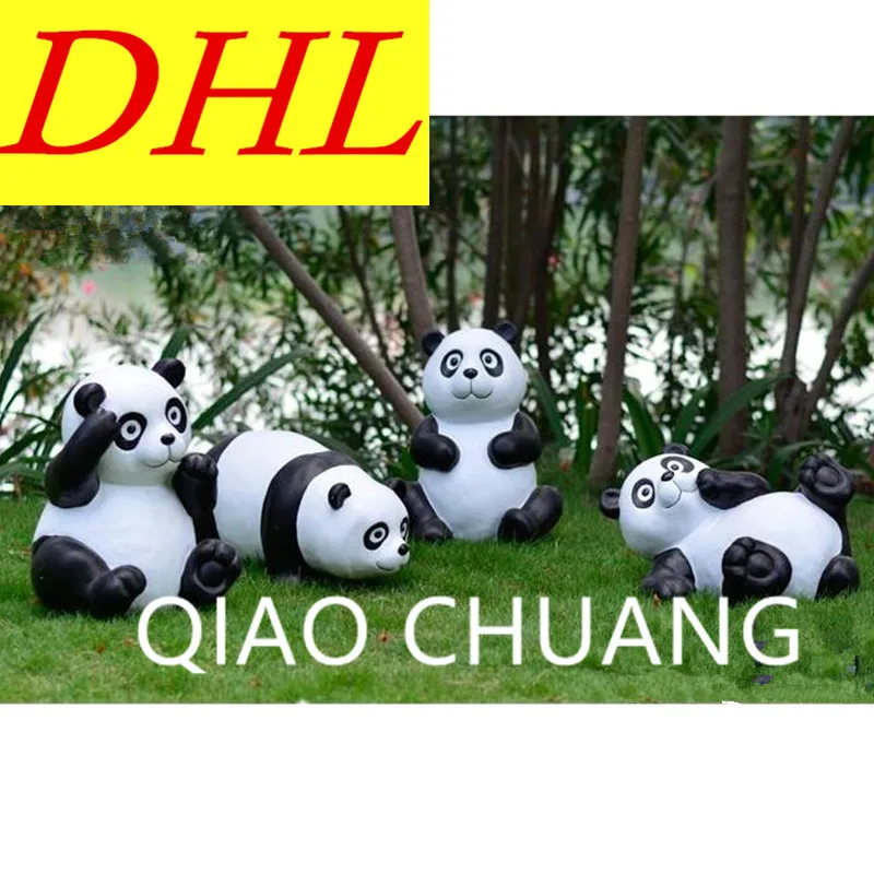 

Simulation Outdoor Decoration Panda Sculpture Model Colophony Crafts Doll Garden Furnishing Articles G1053