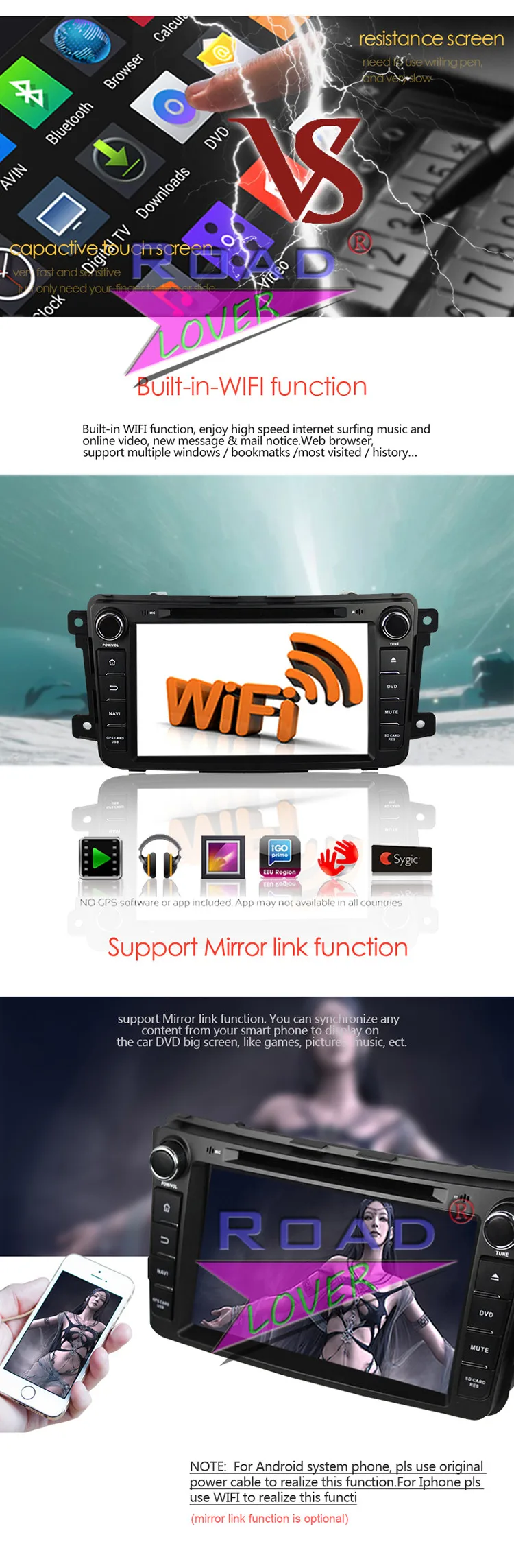 Flash Deal Roadlover Android 9.0 Car DVD Player Autoradio For Mazda CX-9 2007- Stereo GPS Navigation Magnitol Double Din 7" HD Monitor MP3 11