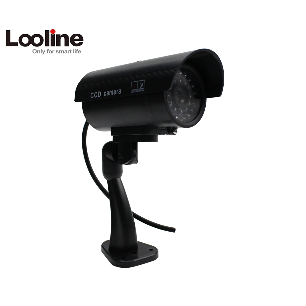 Fake Dummy Surveillance Bullet Camera Red LED Flashing Light Indoor