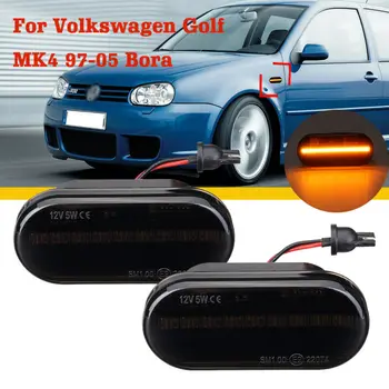 

Smoked Lens Amber LED Side Marker Lights For Volkswagen Golf MK4 97-05 Bora Smoked lensSuper bright led
